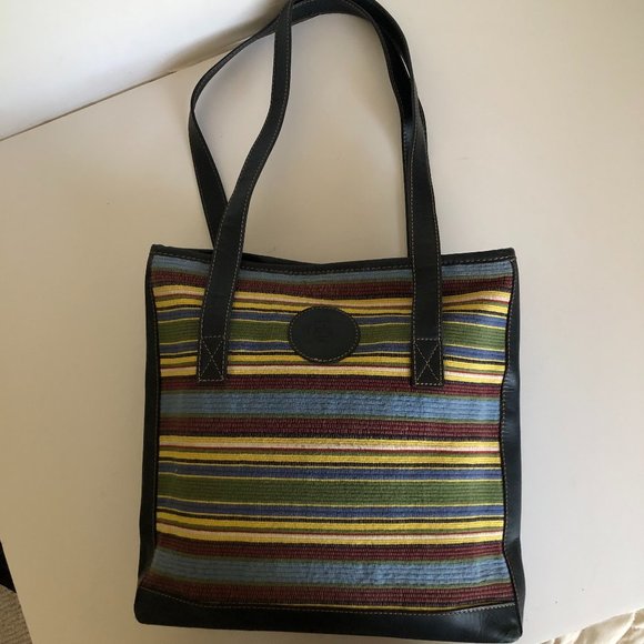 Born Leather and multi stripe woven tote - Picture 3 of 5